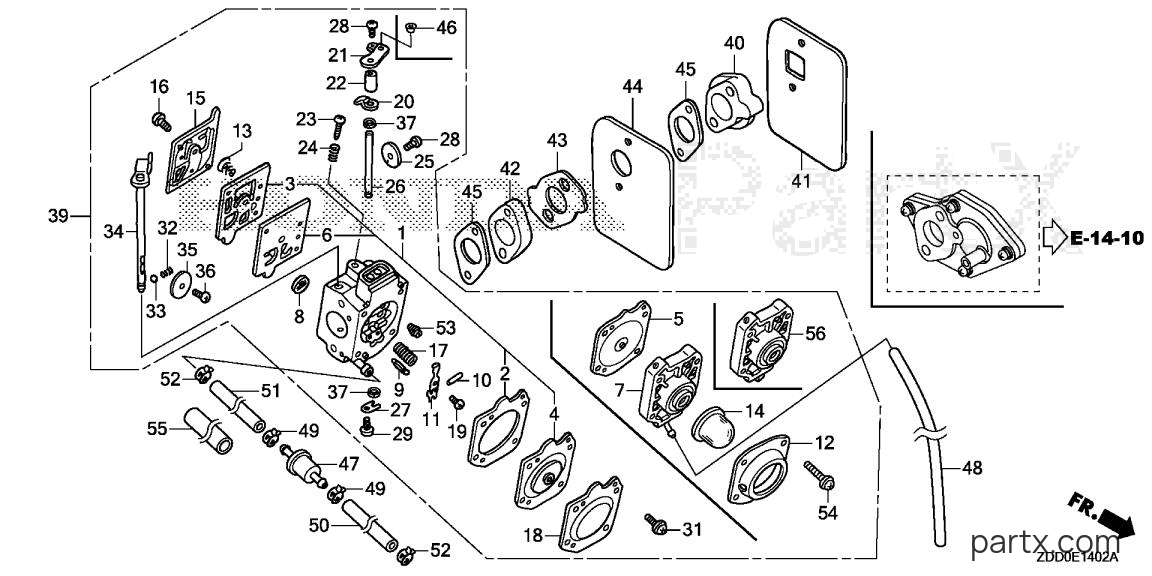 Honda GX100RT KRAA - CARBURETOR (RAMMER FLOATLESS)