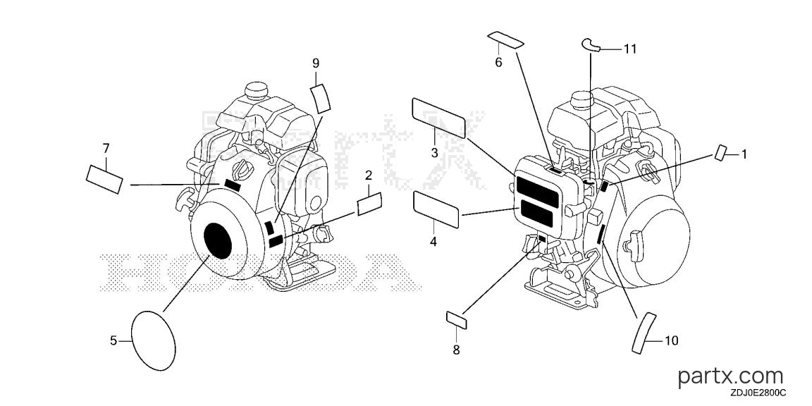 Honda GXR120RT KRWN - LABEL