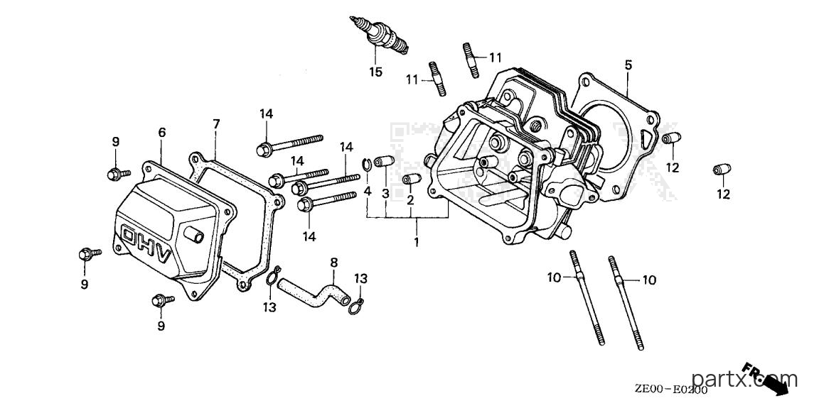 Honda GX110 HX - CYLINDER HEAD