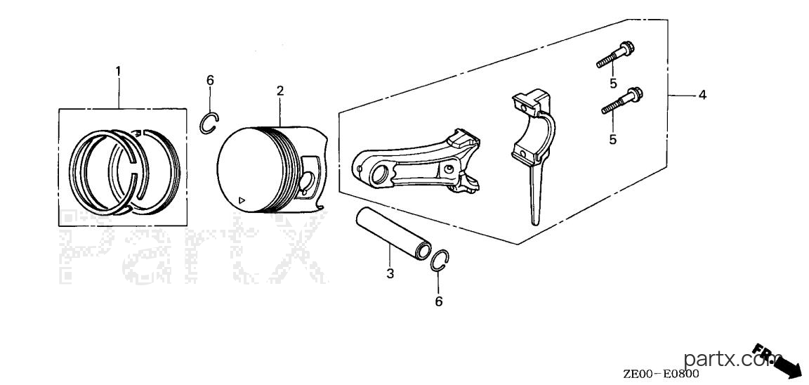 Honda GX110 QXA - PISTON - CONNECTING ROD