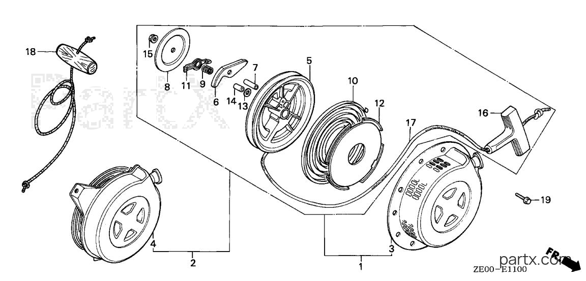 Honda GX110 QXC - RECOIL STARTER