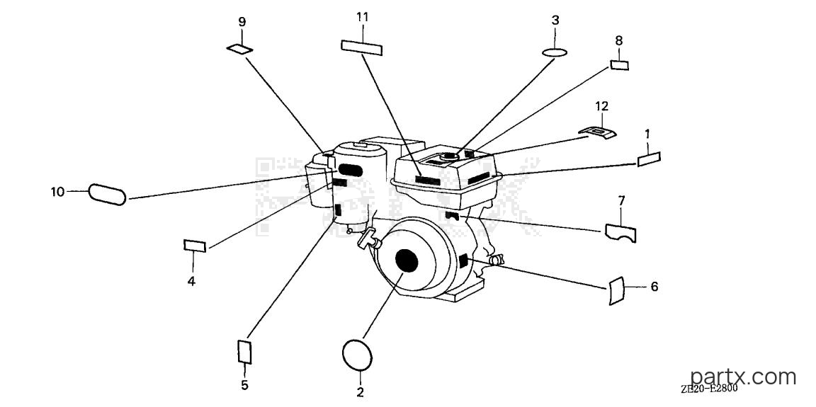 Honda GX240 QA - LABEL