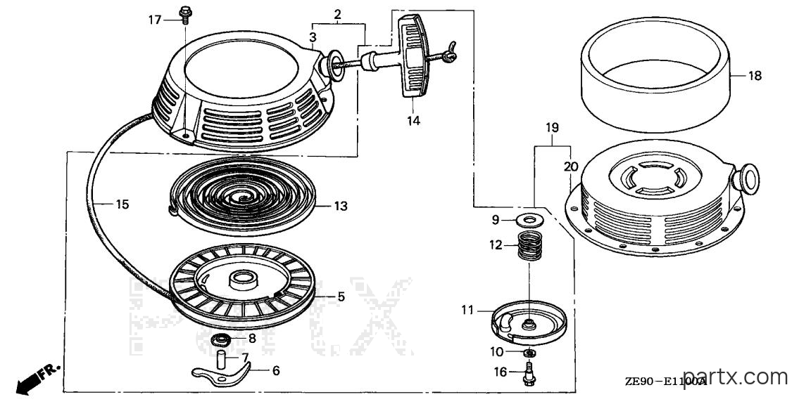 Honda GXV340 DAET - RECOIL STARTER (1)