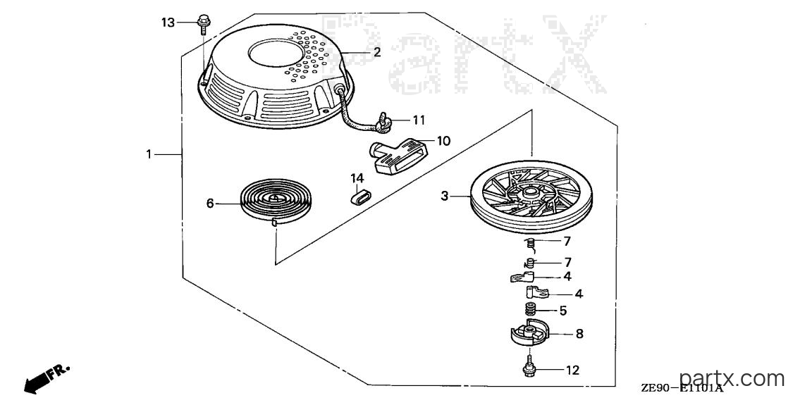 Honda GXV340K1 DAT - RECOIL STARTER (2)