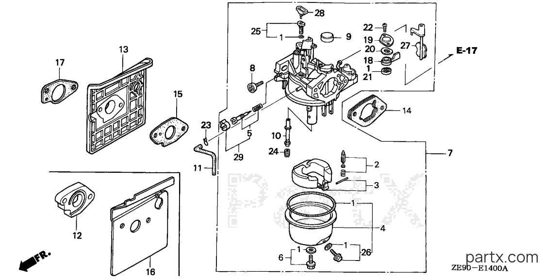 Honda GXV340 DAP3 - CARBURETOR