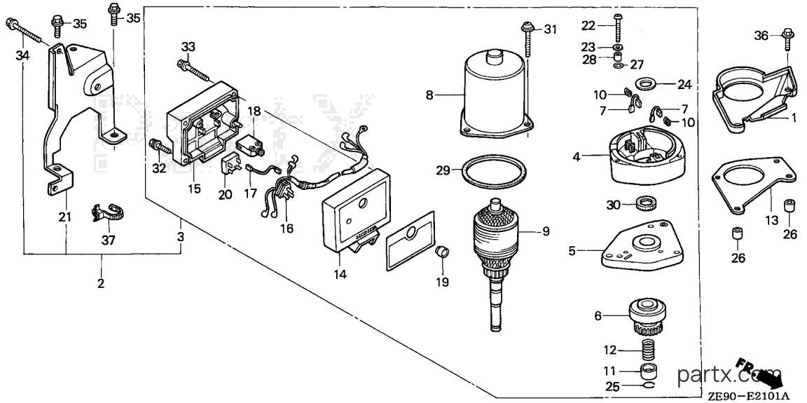 Honda GXV340 DAP5 - STARTER MOTOR (2)