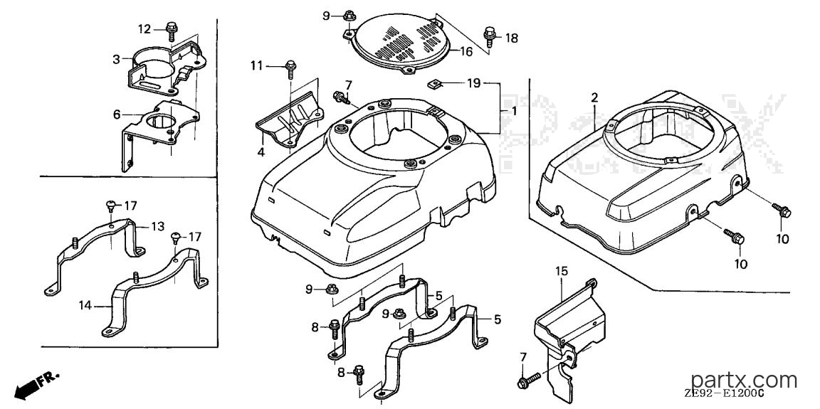 Honda GXV340K2 DAP2 - FAN COVER