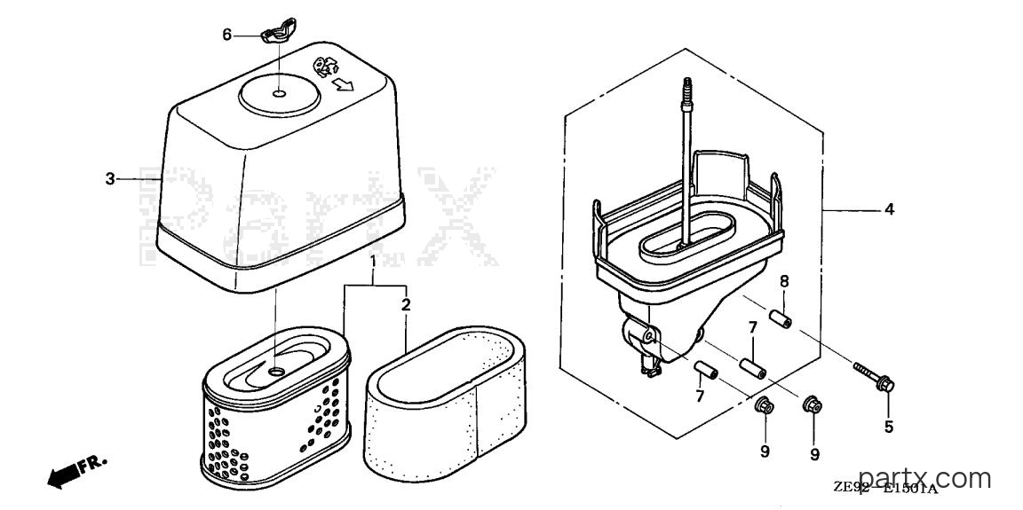 Honda GXV340K2 DA23 - AIR CLEANER (2)