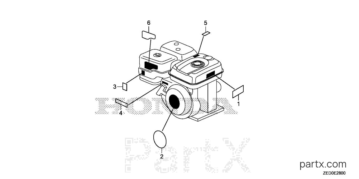 Honda GX160UH2X QX2 - LABEL