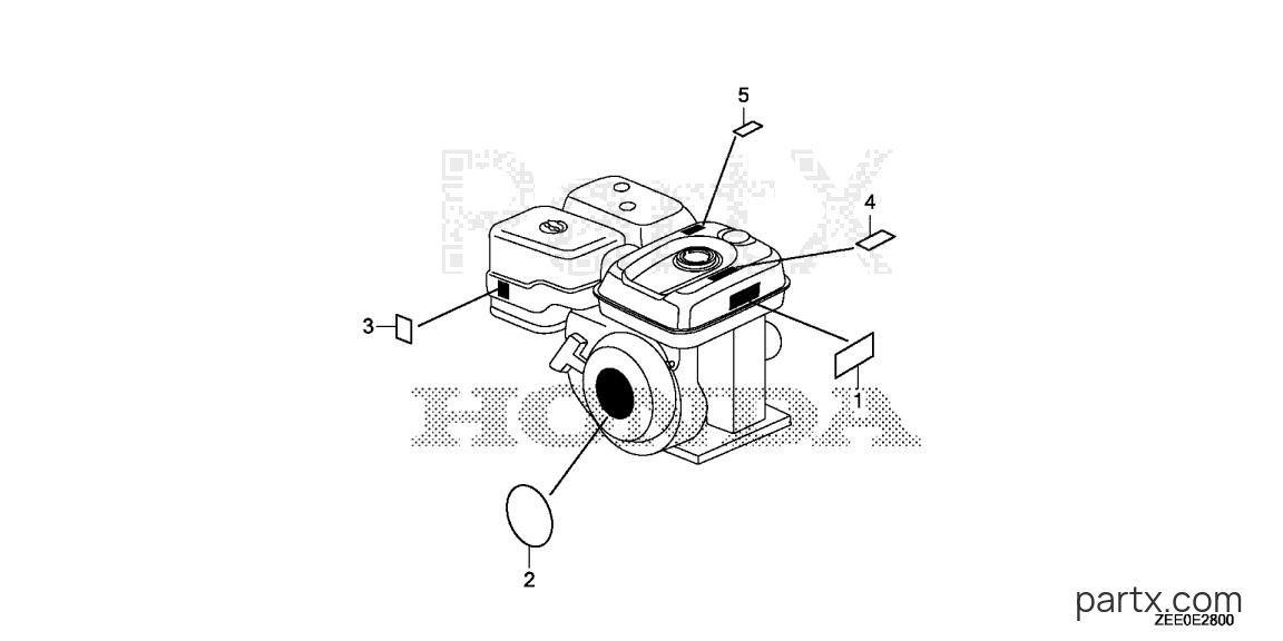 Honda GX200UH2 QX9 - LABEL
