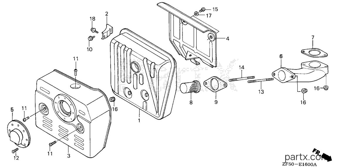 Honda GXV390 DA2 - MUFFLER