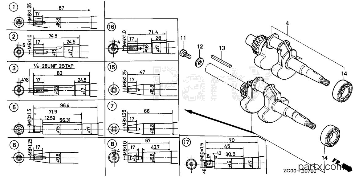 Honda G100K2 WKR - CRANKSHAFT