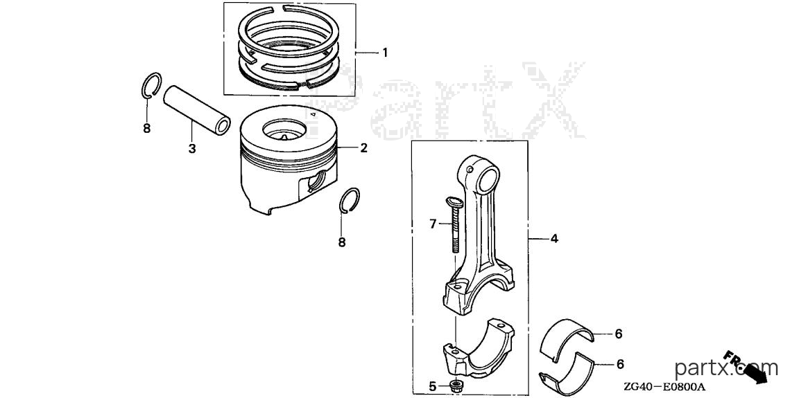 Honda GD320 QA - PISTON - CONNECTING ROD