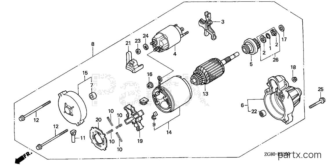 Honda GX640 SD3 - STARTER MOTOR