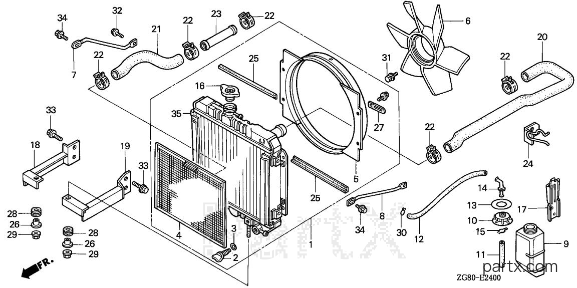 Honda GX640 SD2 - RADIATOR