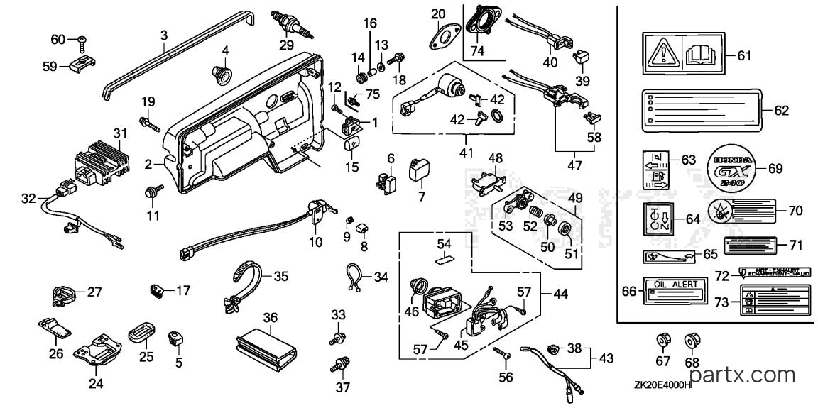 Honda GX240K1 QW24 - CONTROL CASE