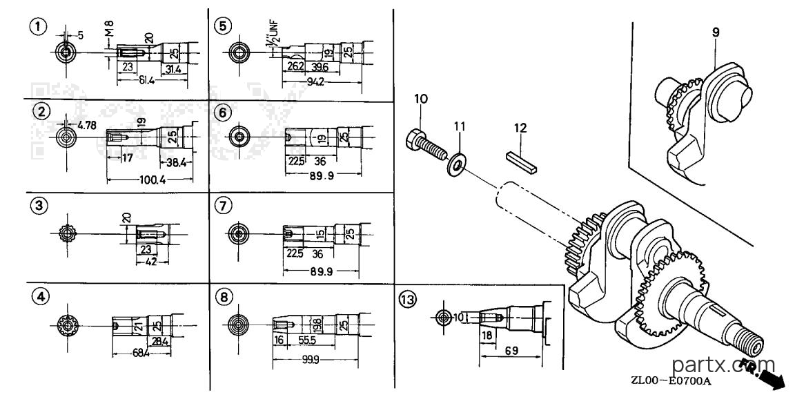 Honda GX200 VA2 - CRANKSHAFT
