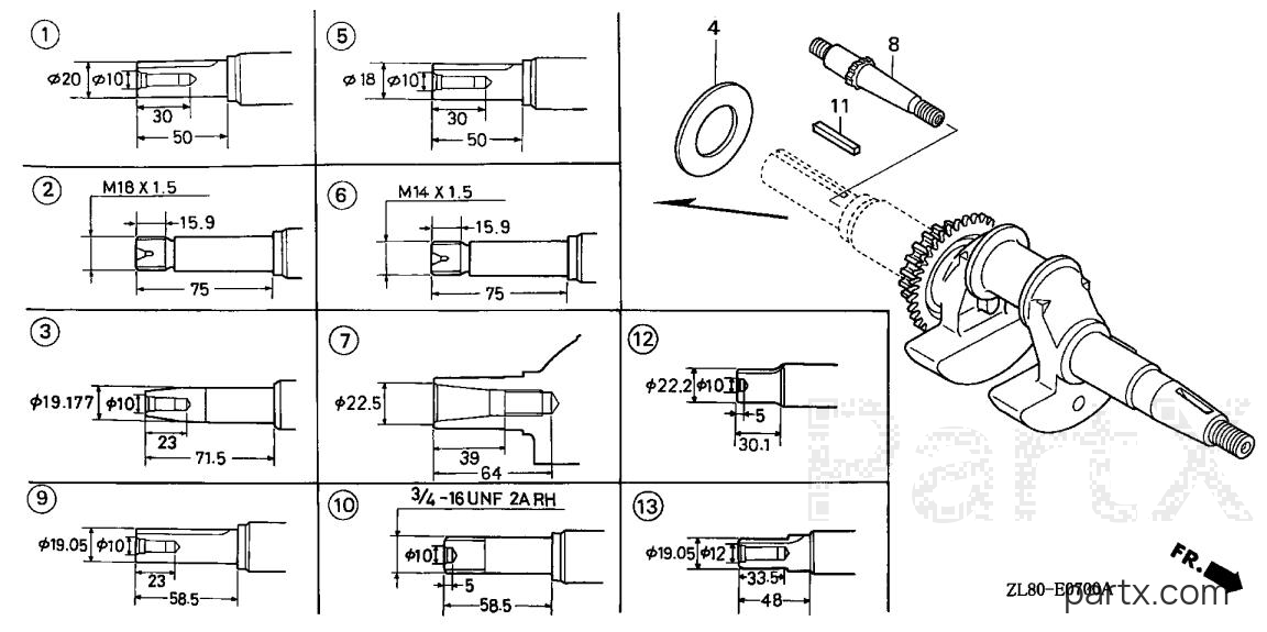 Honda GC160A QEAF - CRANKSHAFT