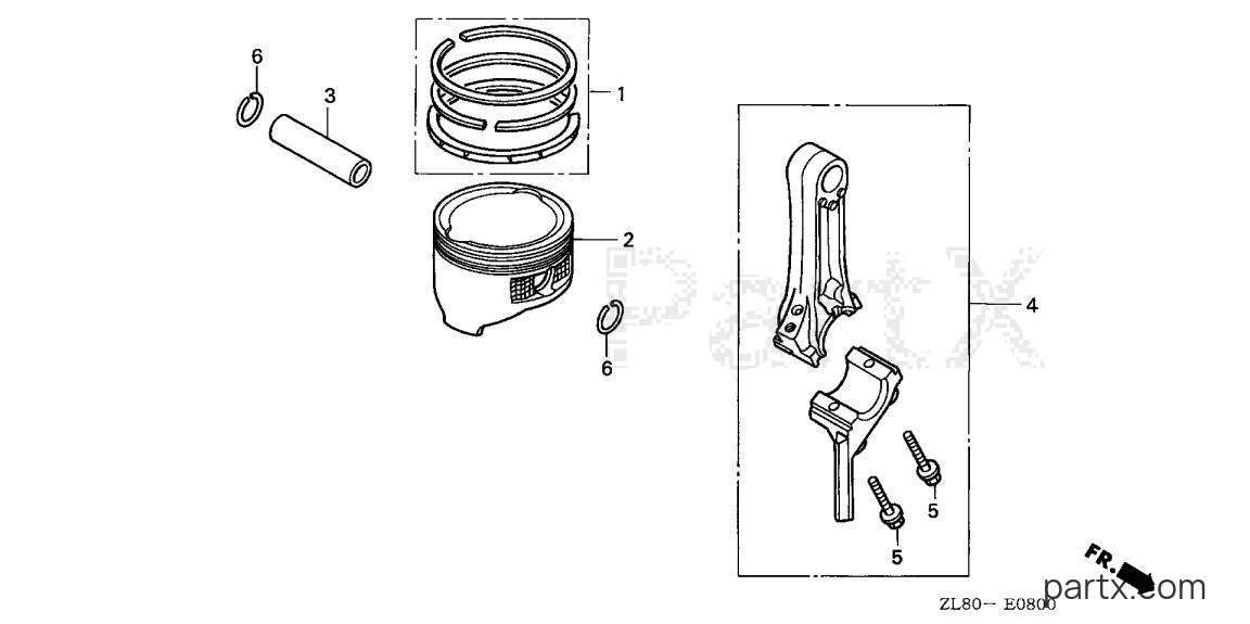 Honda GC135 QHA - PISTON - CONNECTING ROD