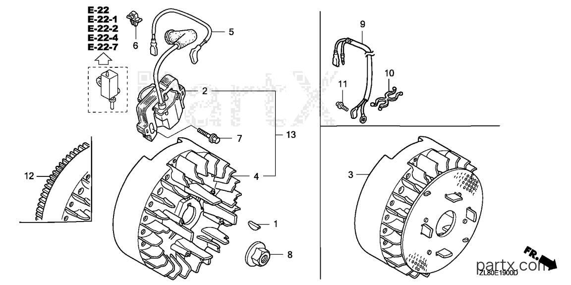Honda GC135 VHA - FLYWHEEL - IGNITION COIL