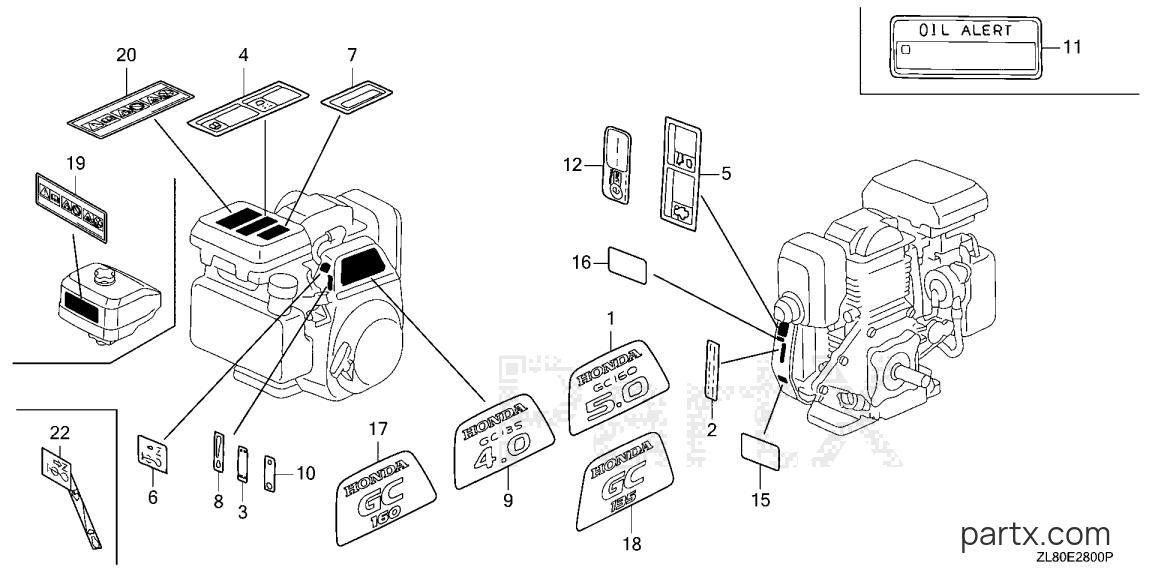 Honda GC160A QBC - LABEL