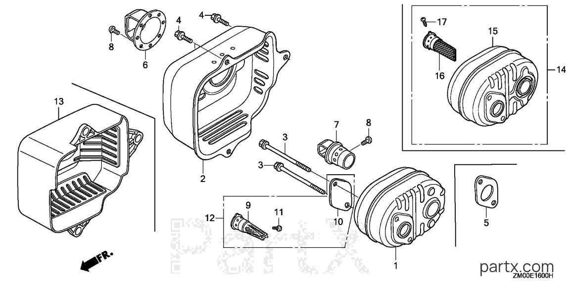 Honda GCV160LA0 R3L - MUFFLER
