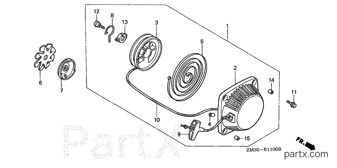 Honda GX22 SA2 - RECOIL STARTER (HORIZONTAL TYPE)