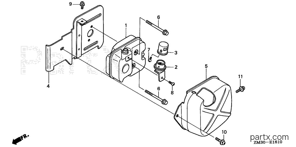 Honda GX31 SCMS - MUFFLER (VERTICAL TYPE)
