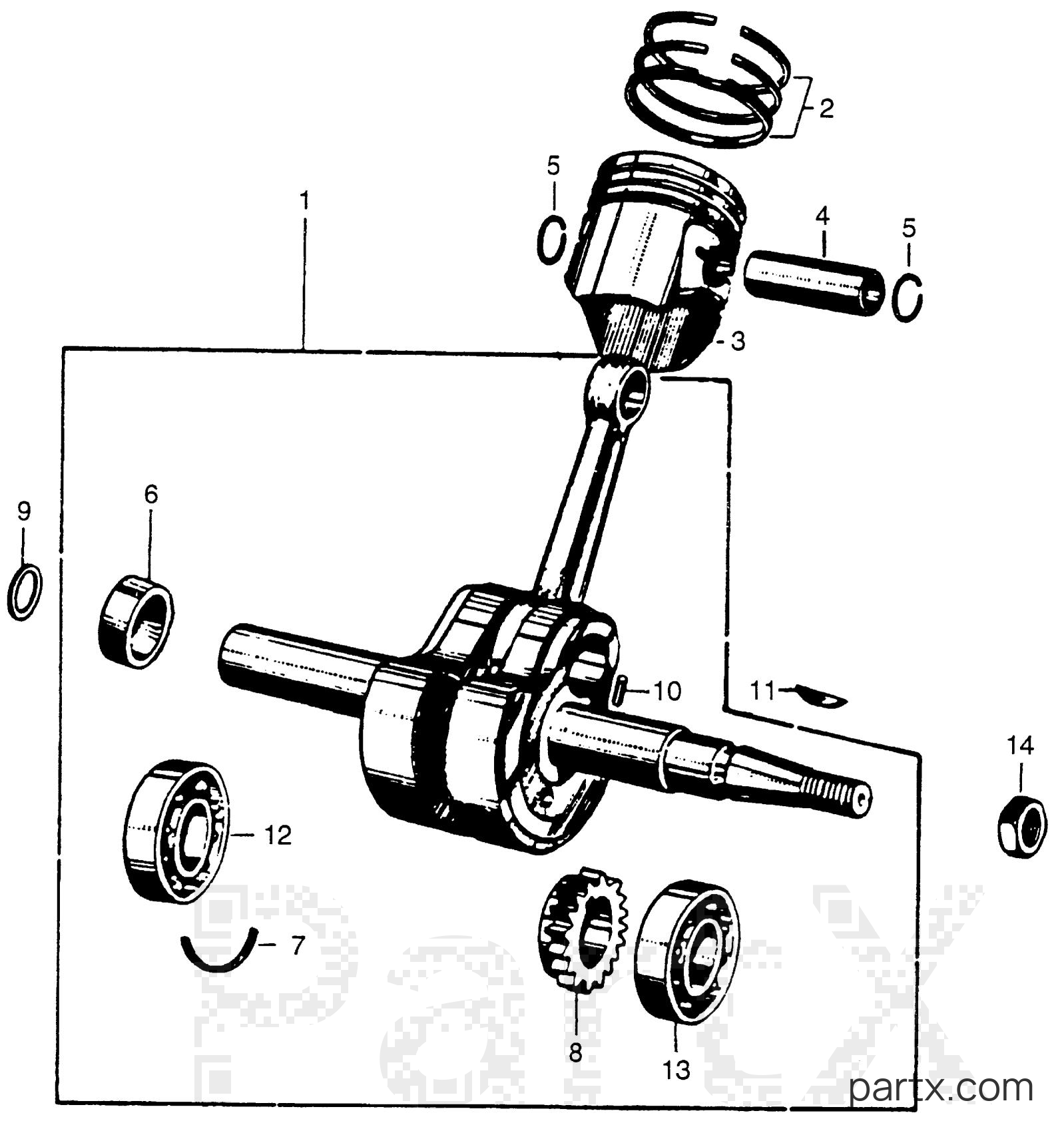 Honda G30 A - CRANKSHAFT - PISTON