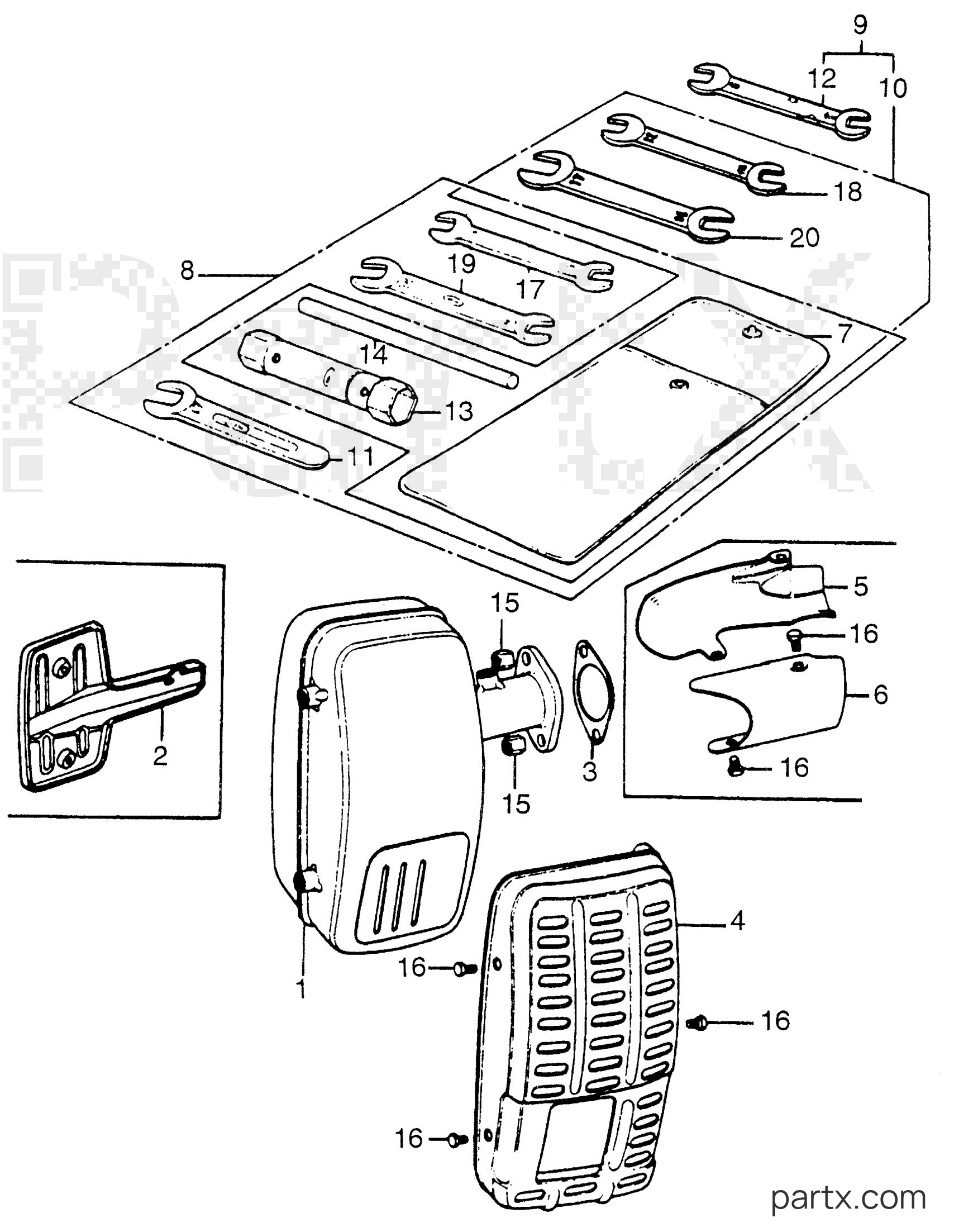 Honda G42K1 RD - MUFFLER - TOOLS