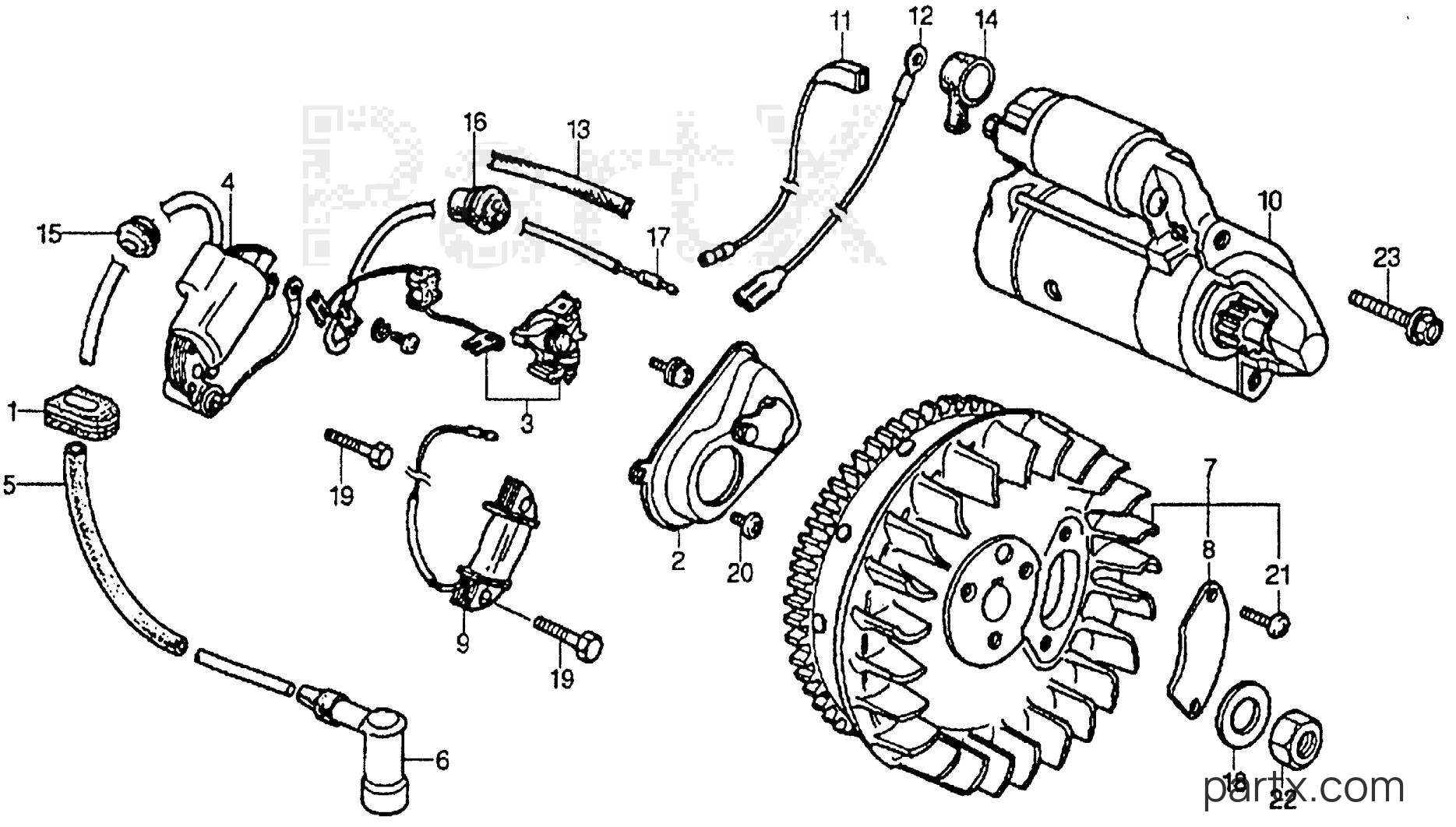 Honda G80 HD1 - POINTS - IGNITION COIL - FLYWHEEL