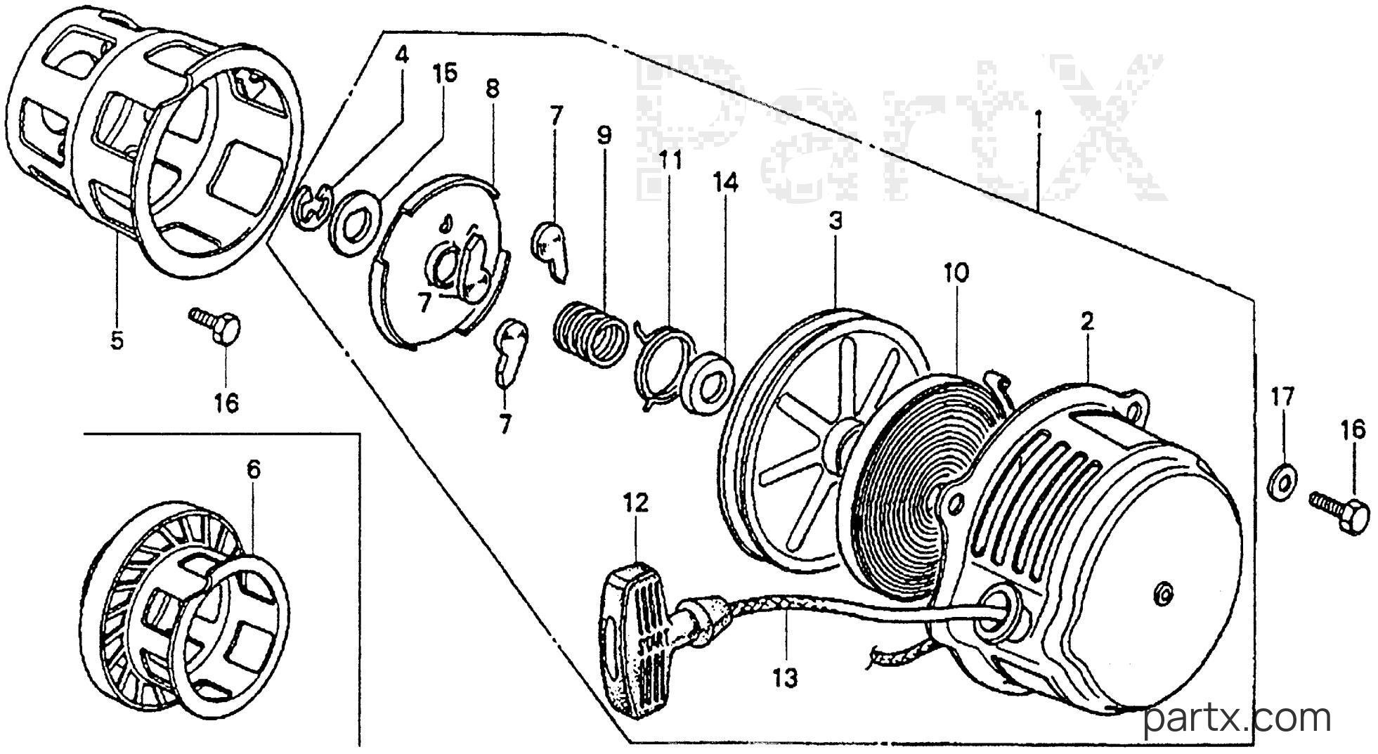 Honda G80 HD1 - RECOIL STARTER