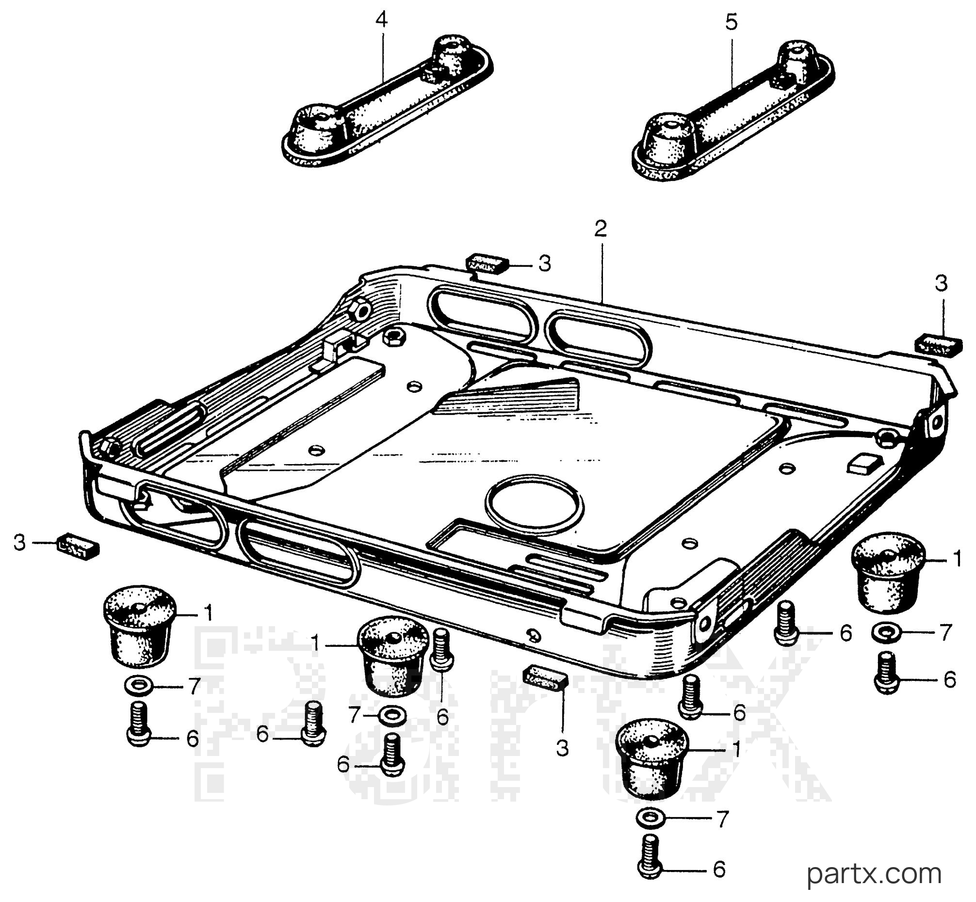 Honda ER400 A - FRAME - LOWER RUBBER