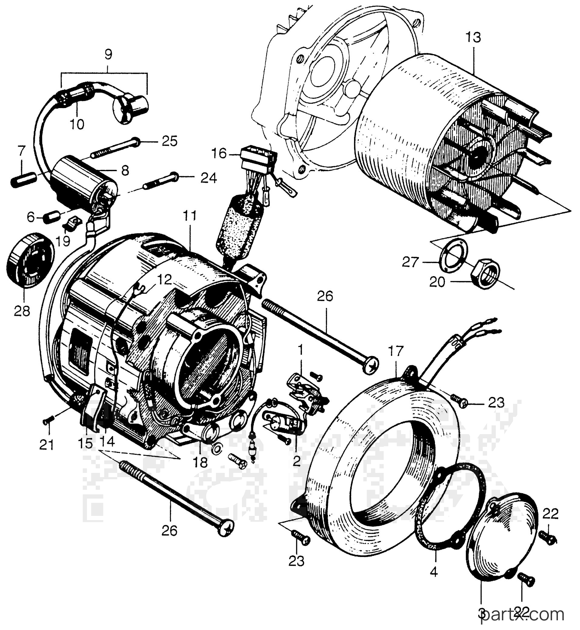 Honda ER400 A - ALTERNATOR - POINTS