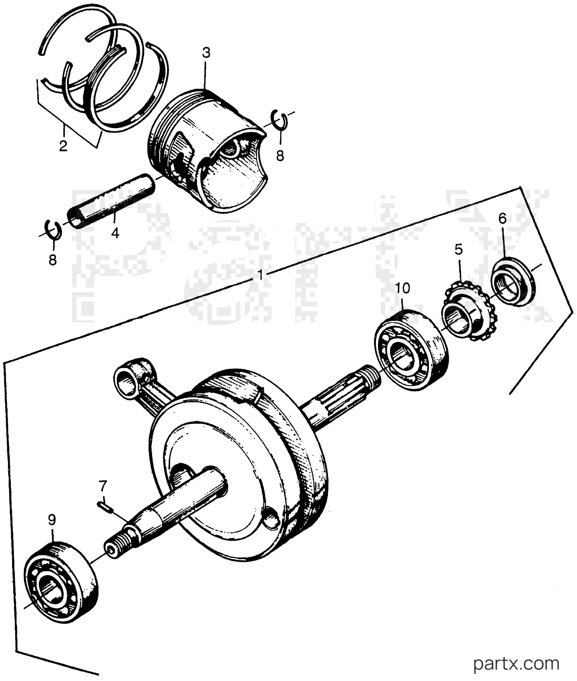 Honda E900 A - CRANKSHAFT - PISTON