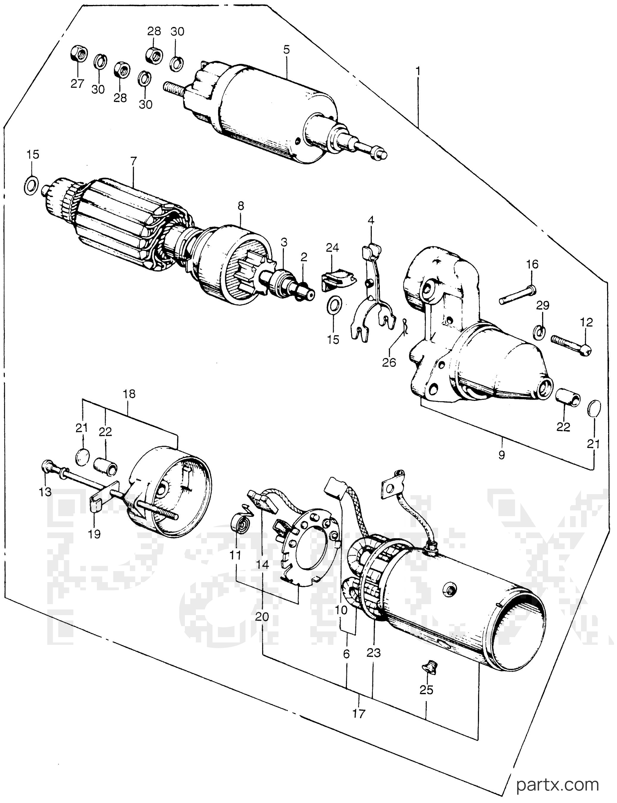 Honda EM5000 A - STARTER MOTOR