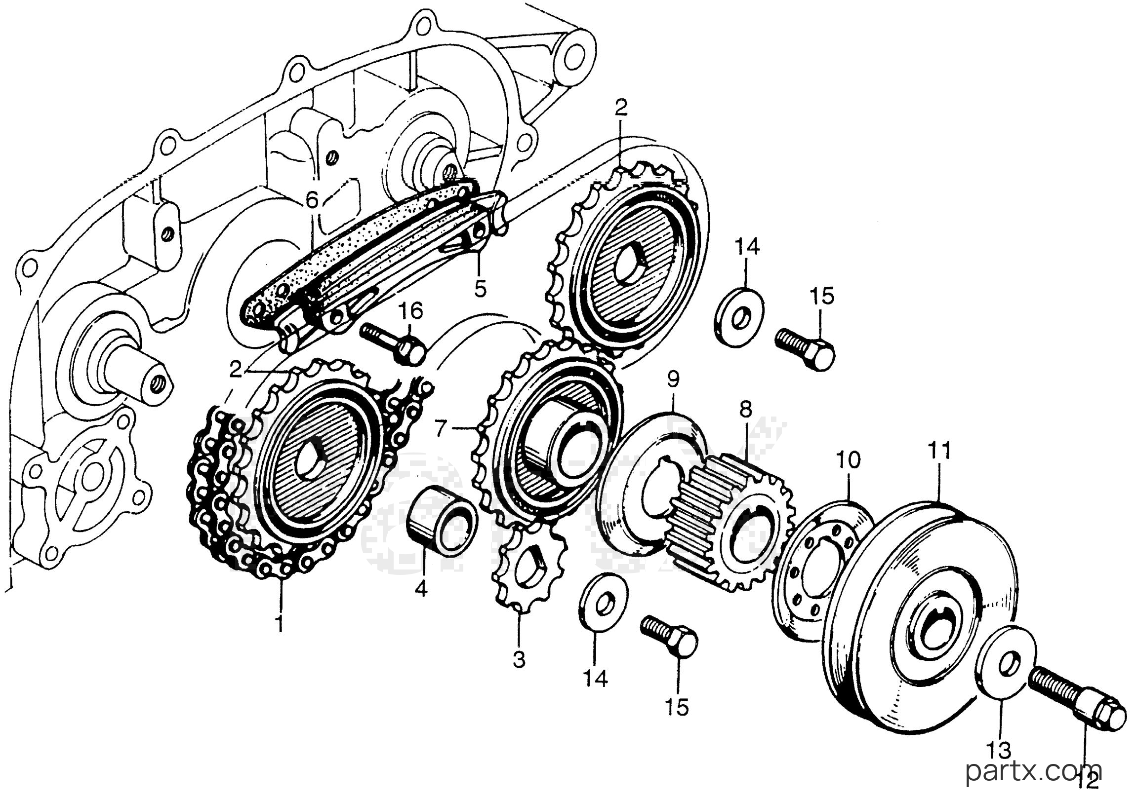 Honda EM5000 A - BALANCER SPROCKET - BALANCER CHAIN