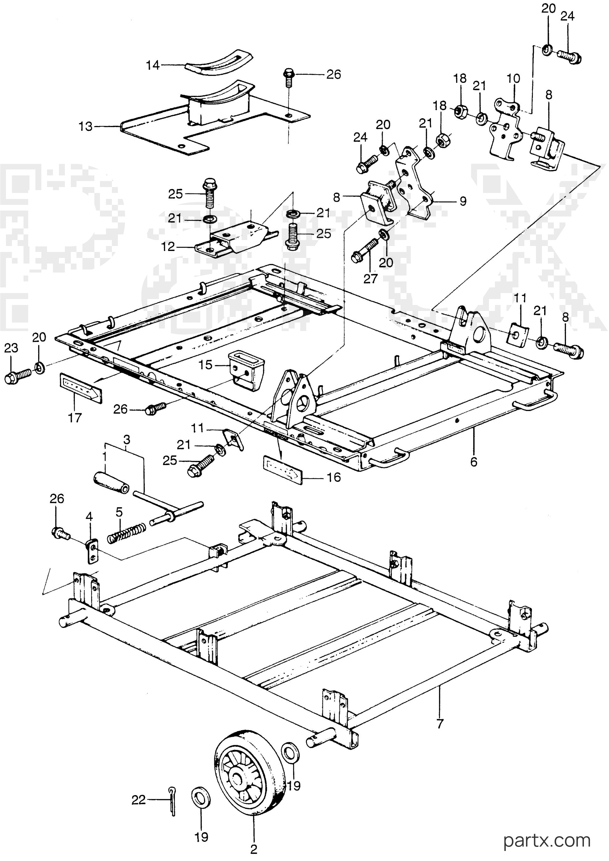 Honda EM5000 A - BED - LOWER FRAME