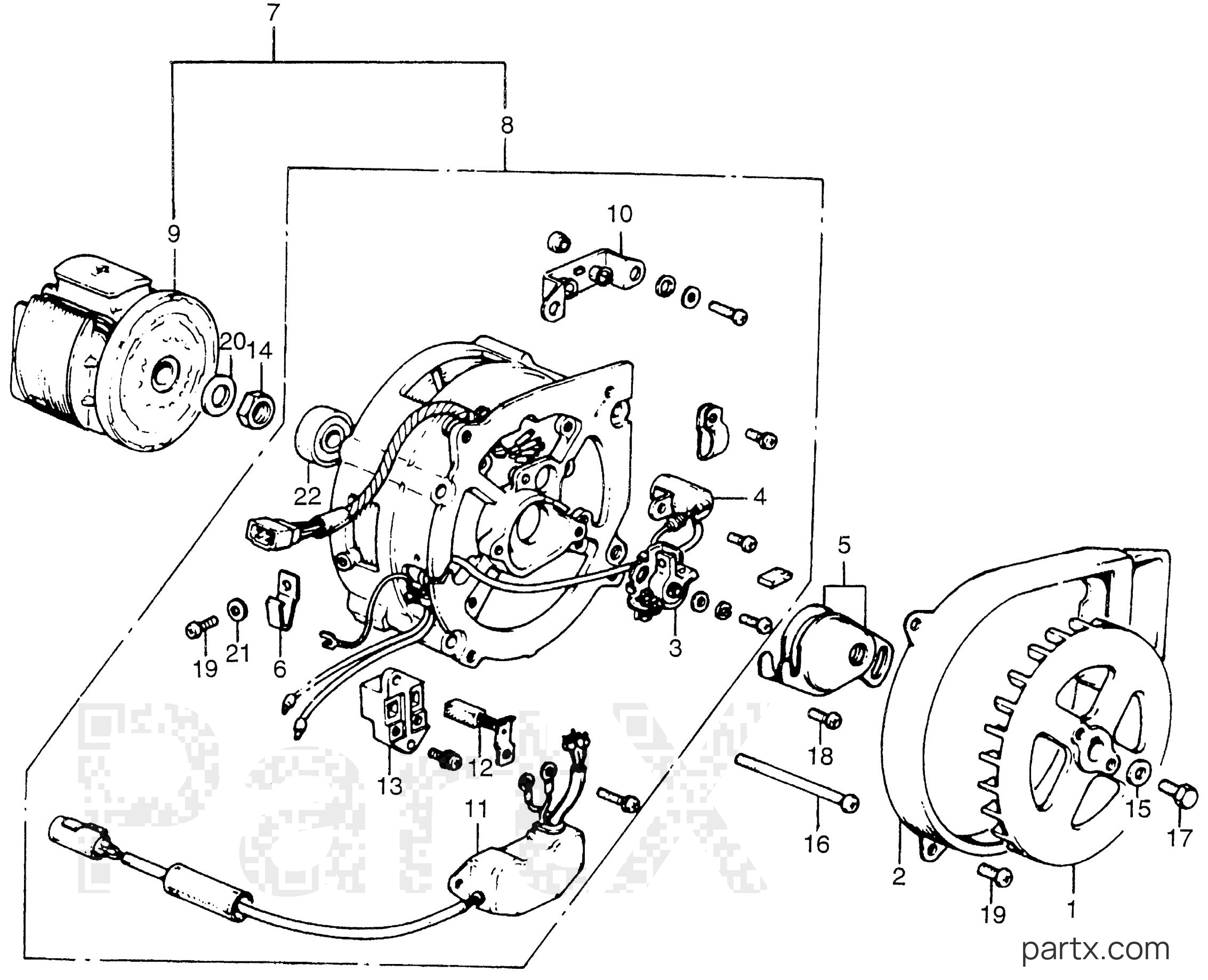 Honda EM400 A - EM400 ALTERNATOR - POINTS
