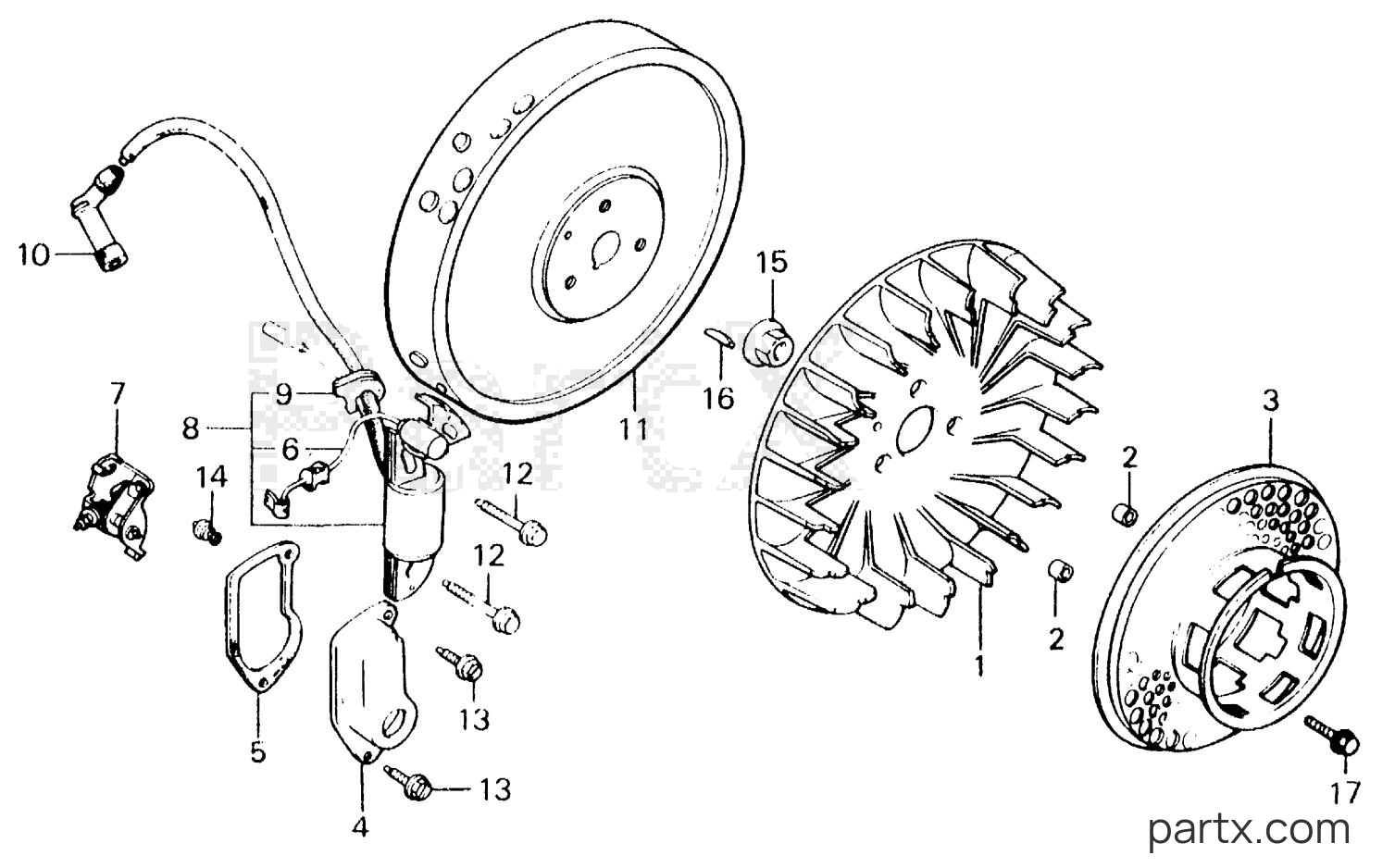 Honda EG1500K4 A - FLYWHEEL - POINTS