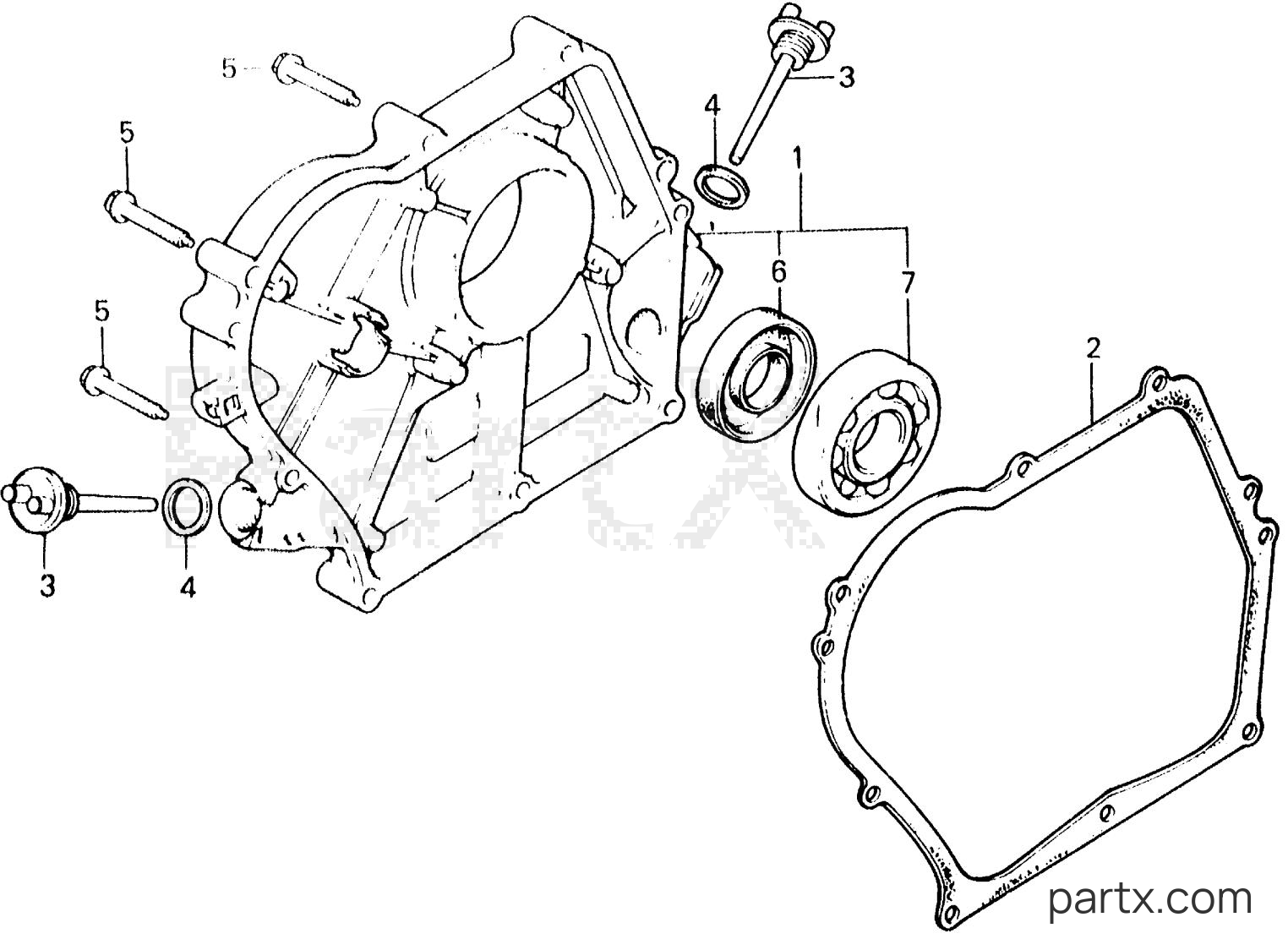 Honda EG1000 A - CRANKCASE COVER