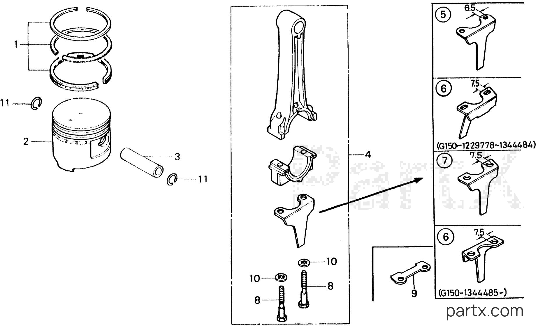 Honda EG1000 A - PISTON - CONNECTING ROD
