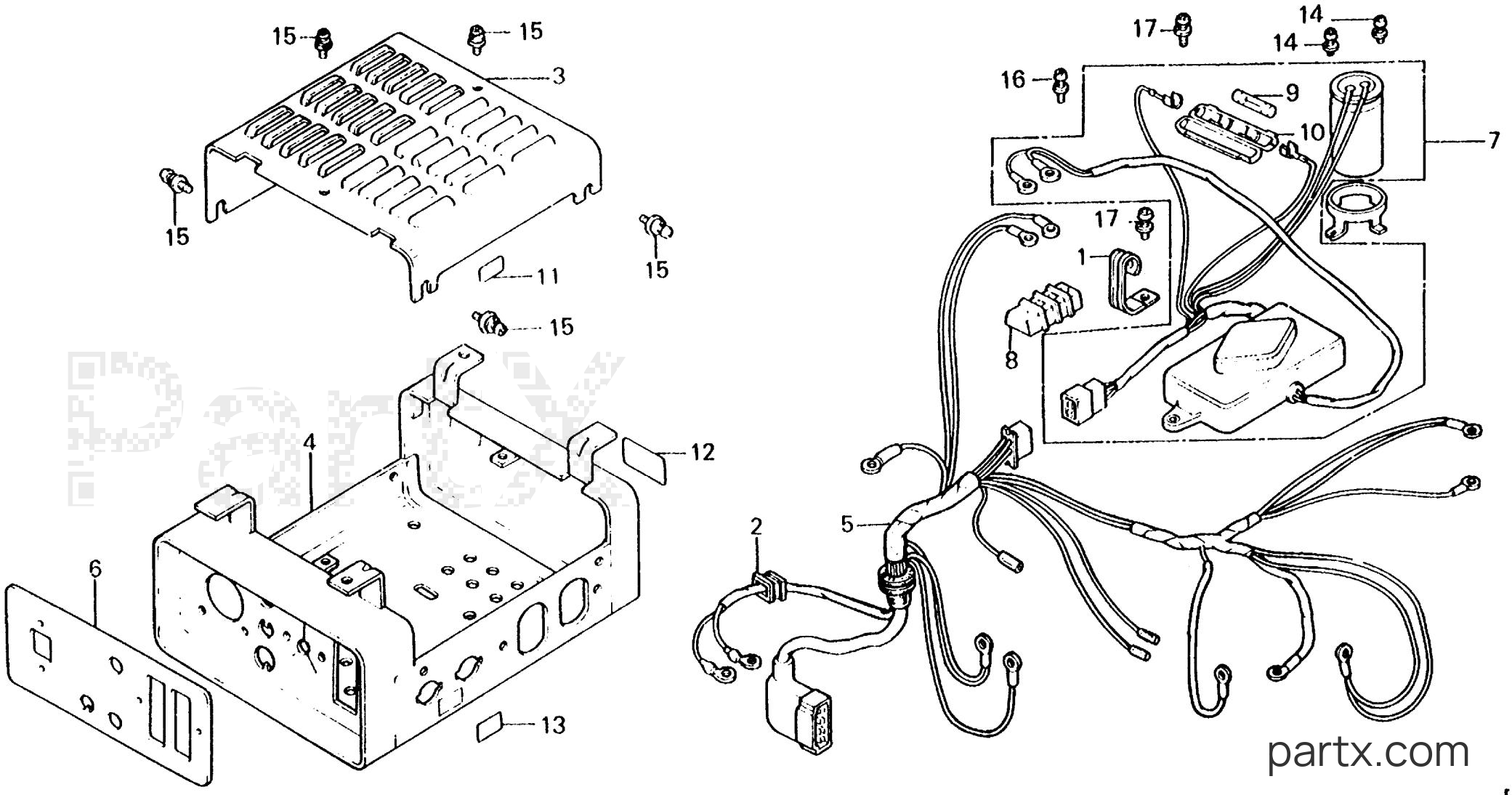 Honda E1500K4 A - WIRE HARNESS - AUTOMATIC VOLT. REGULATOR