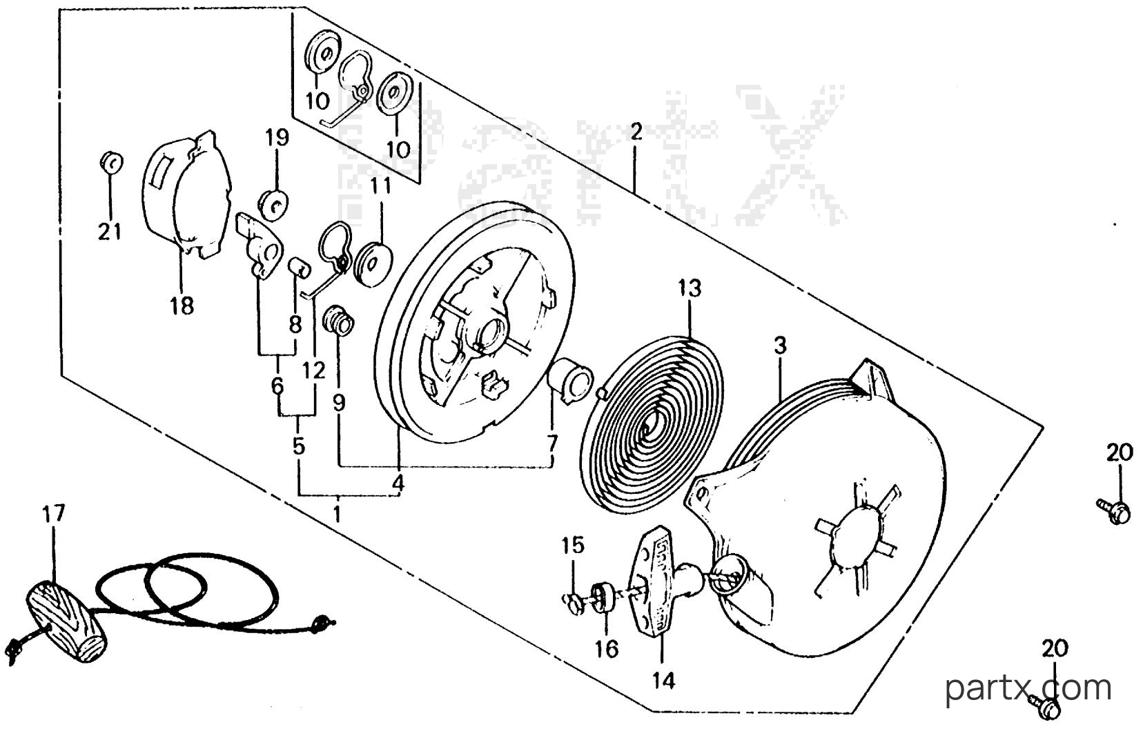 Honda E1500K4 A - RECOIL STARTER