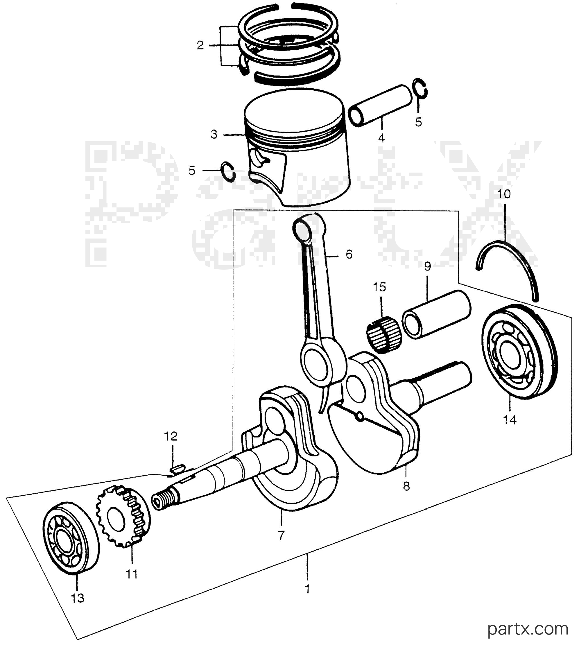 Honda E1500 A - CRANKSHAFT - PISTON