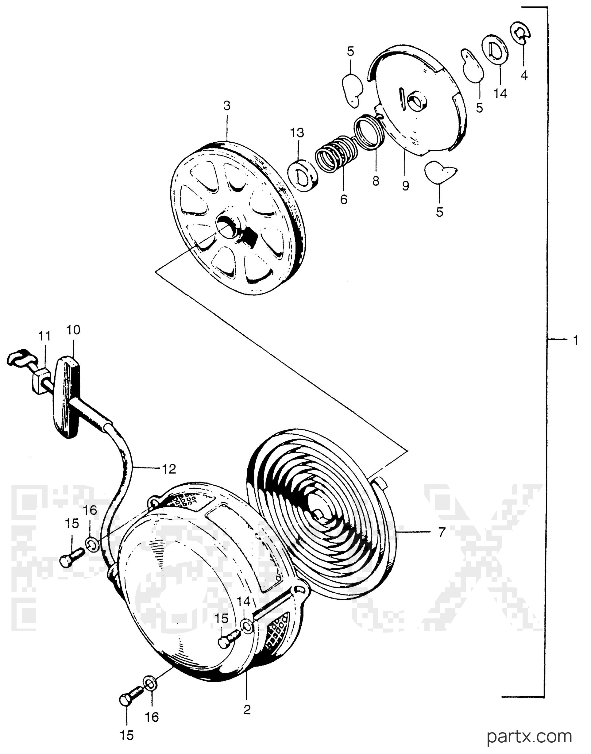 Honda E1500K2 A - RECOIL STARTER