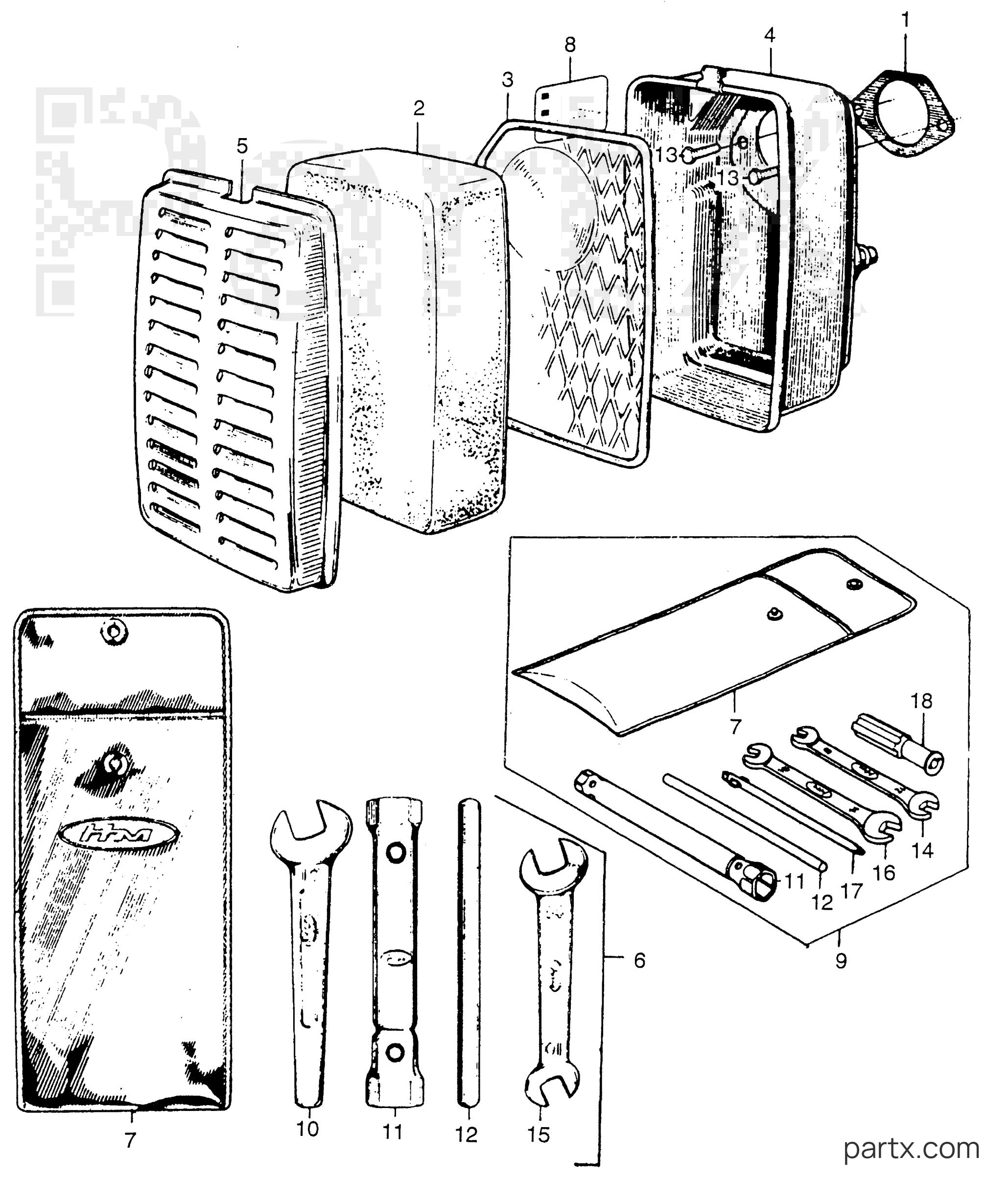 Honda E1500 A - AIR CLEANER - TOOLS