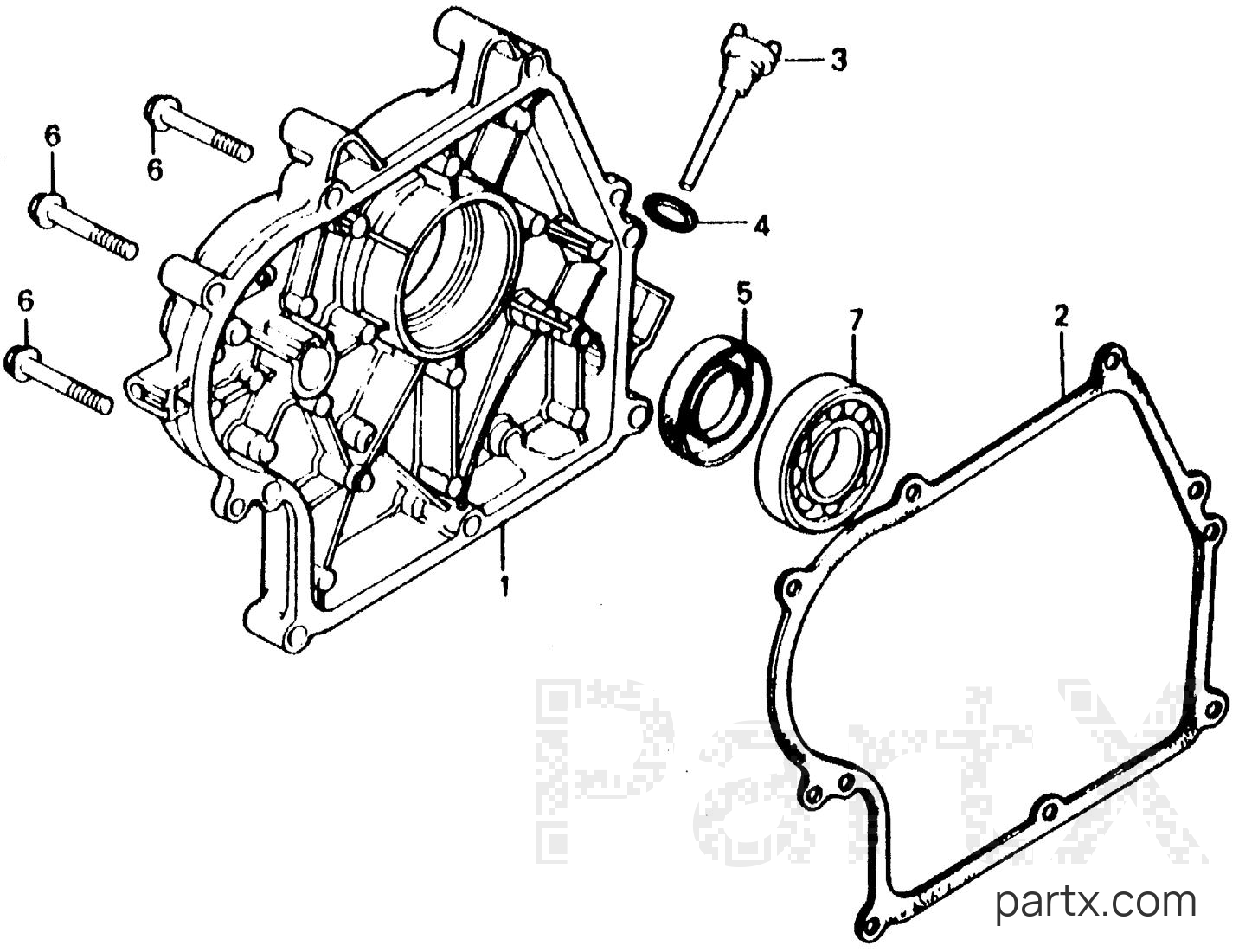 Honda E2500K4 A - CRANKCASE COVER