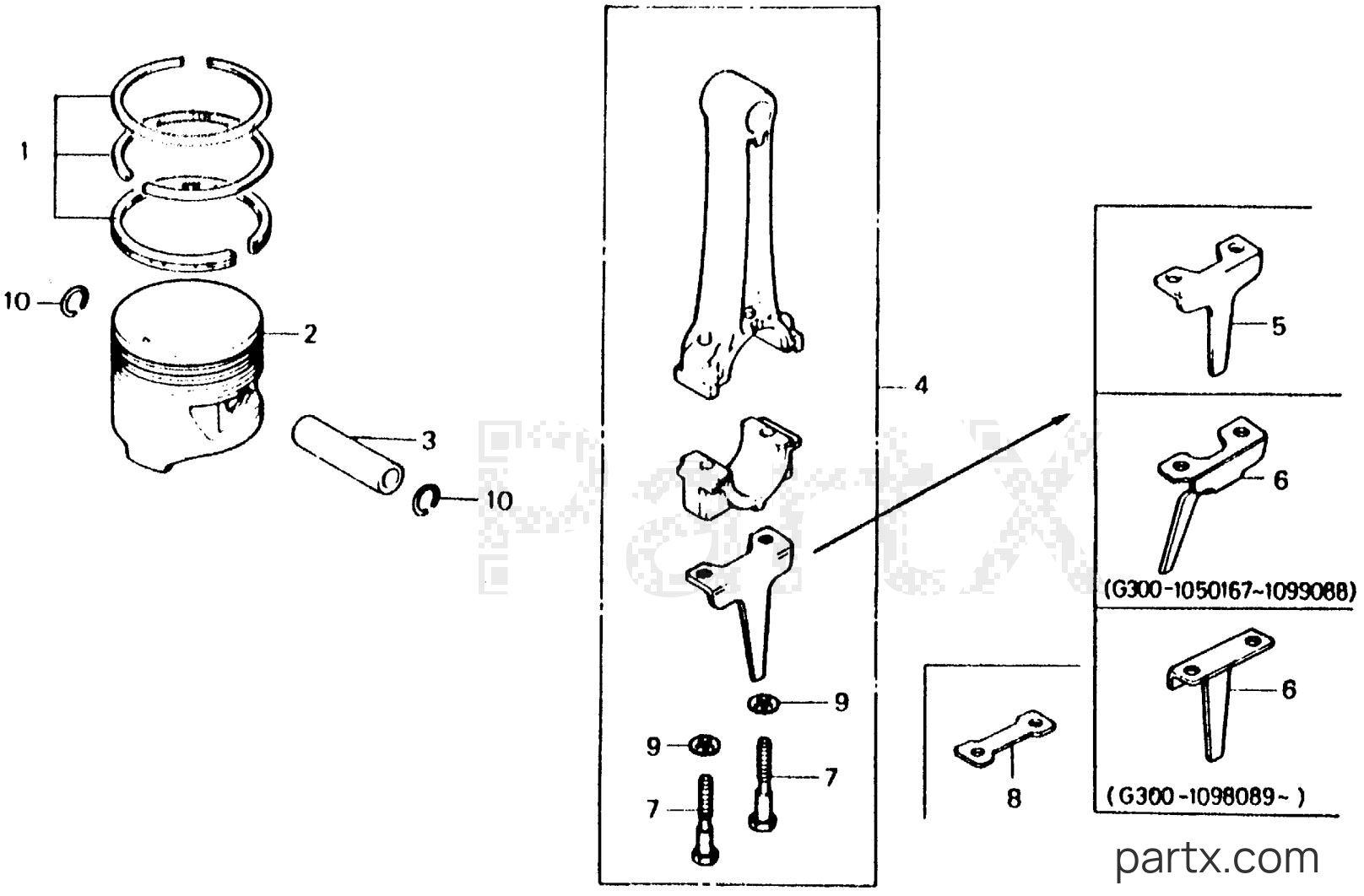 Honda E2500K4 A - PISTON - CONNECTING ROD