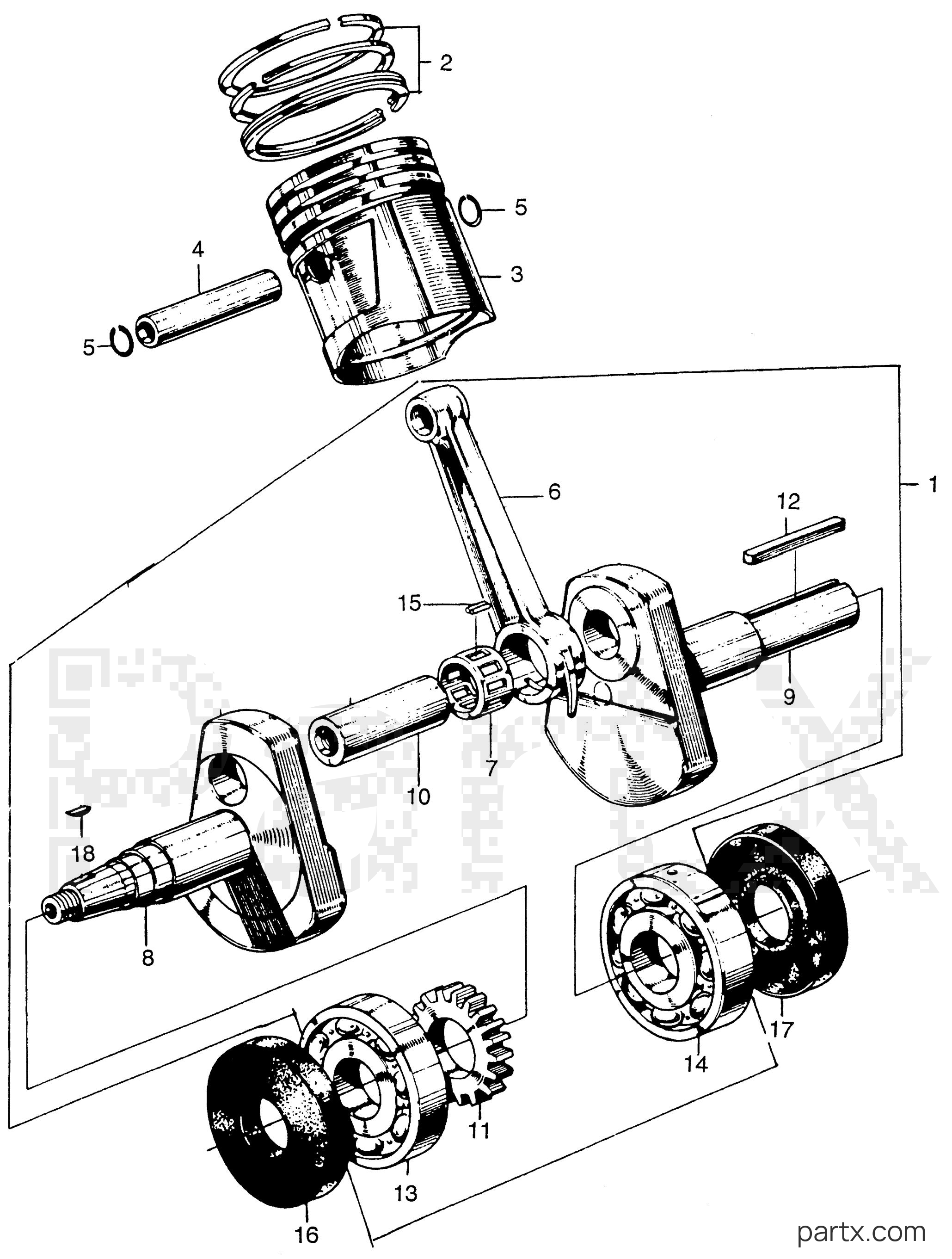 Honda E2500K2 A - CRANKSHAFT PISTON